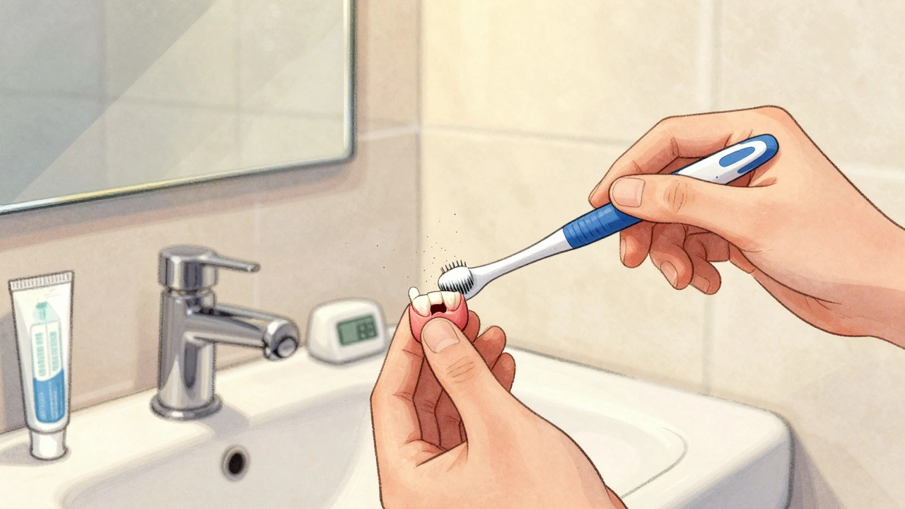 Rotační kartáček efektivně odstraňuje plak z hlubokých drážek na molarech.