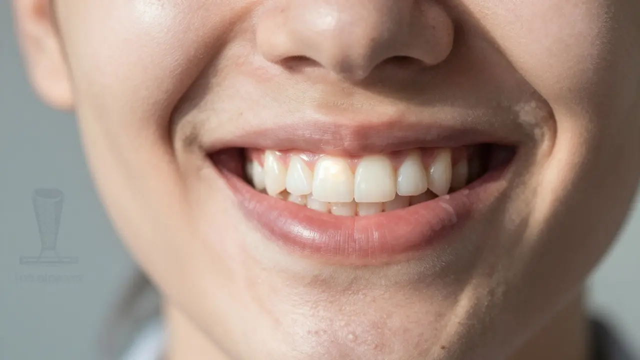 Přirozeně vypadající keramická korunka v úsměvu pod denním světlem.