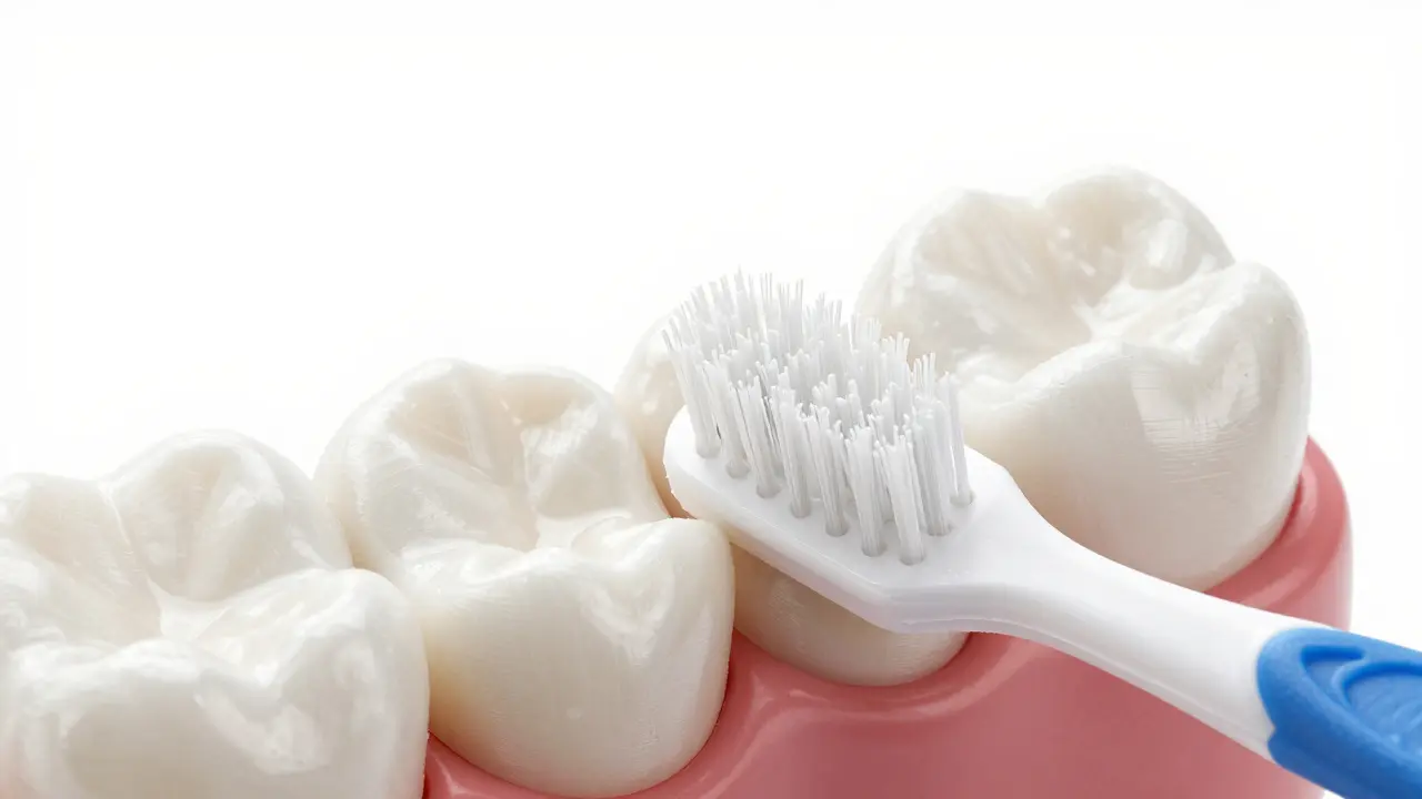 Mezizubní kartáček čistící mezery mezi zuby