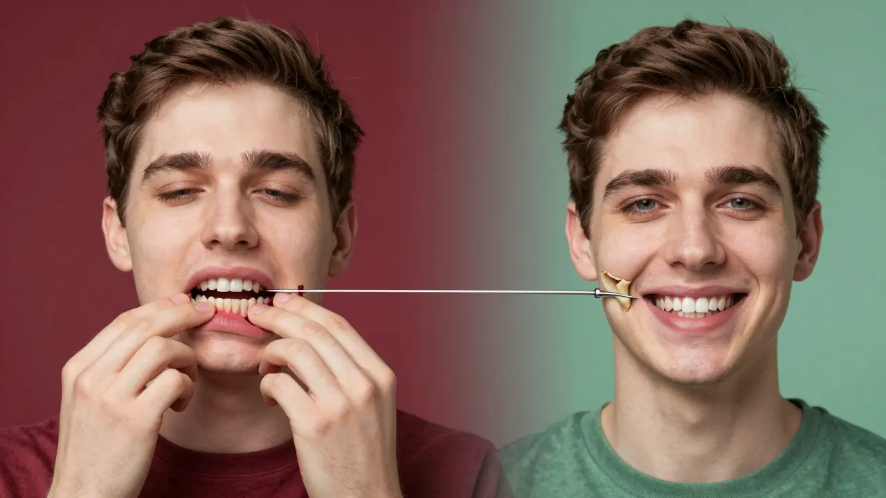 Dvě strany jednoho obrazu: špatný stav dásní vs. zdravé dásně po léčbě