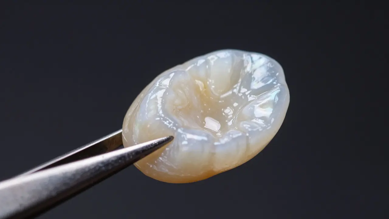 Makro záběr tenké celokeramické zubní destičky