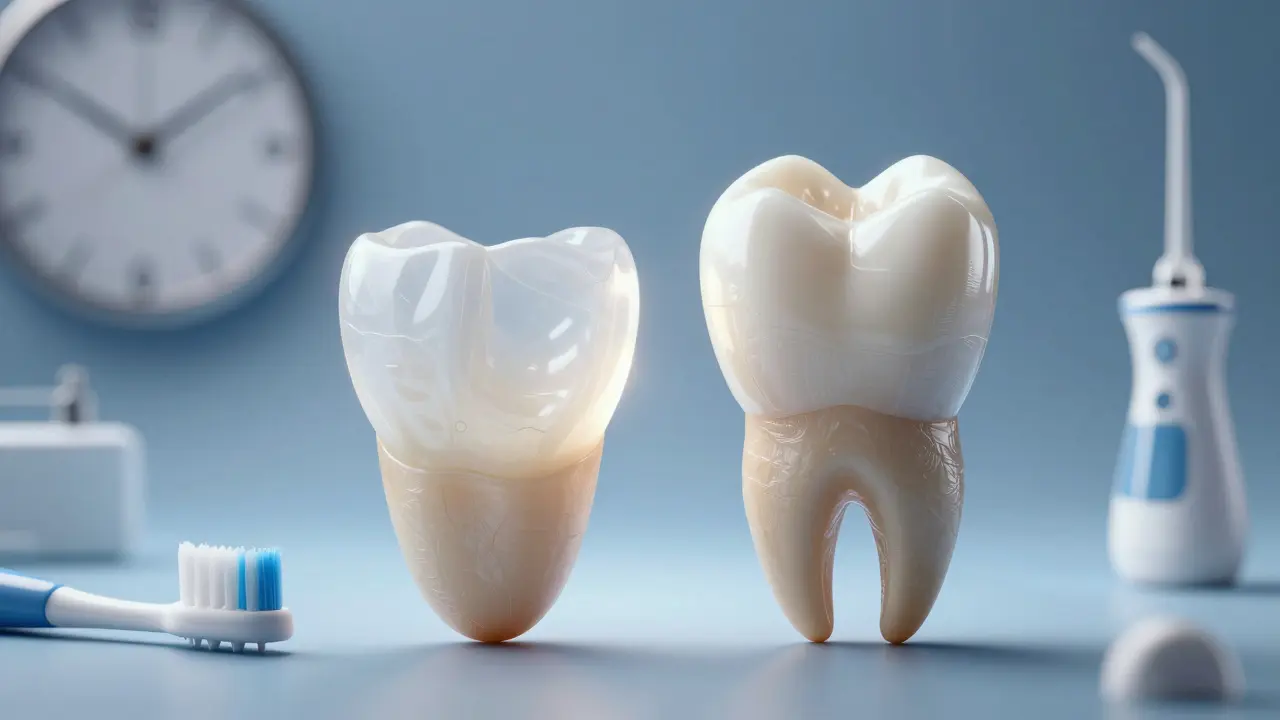 Konceptuální ilustrace odolnosti korunek a křehkosti lišt s hygienou
