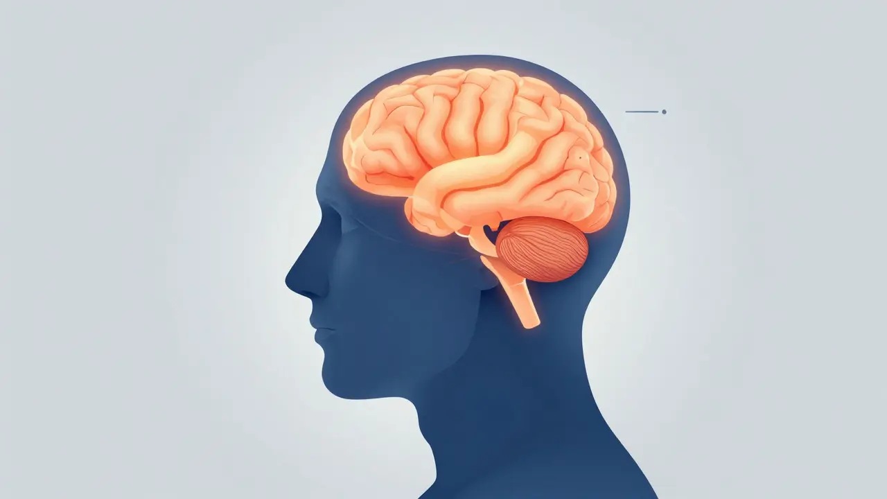 Abstraktní ilustrace hlavy znázorňující psychickou reakci na strach z jehly