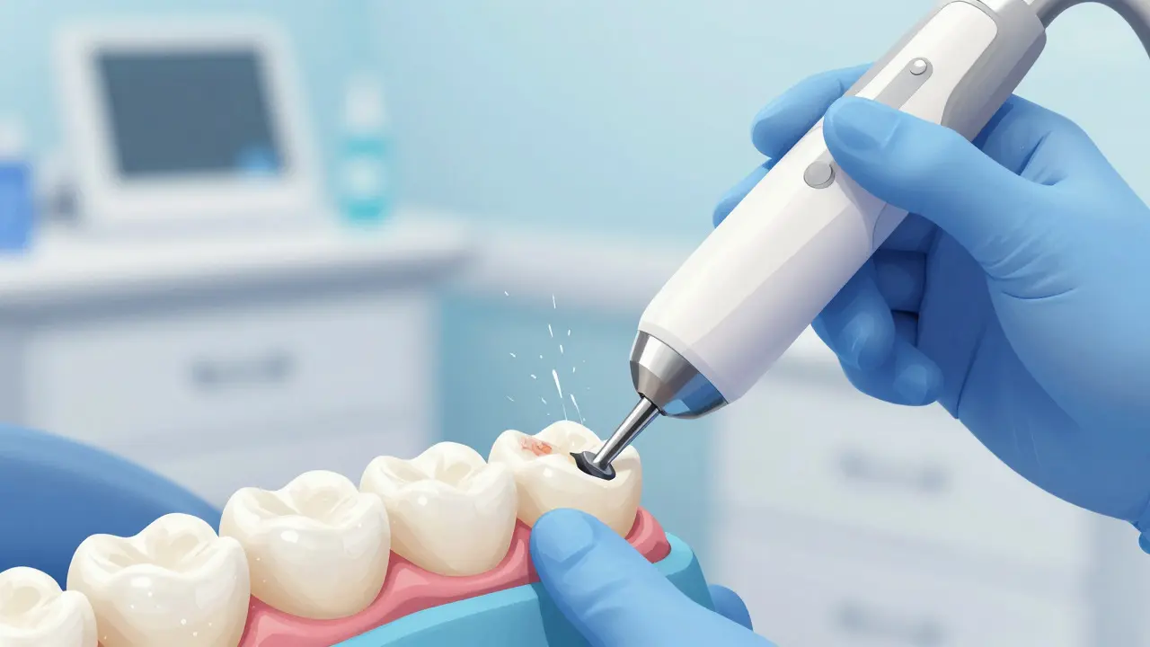 Profesionální ultrazvukové čištění zubů u dentálního hygienika