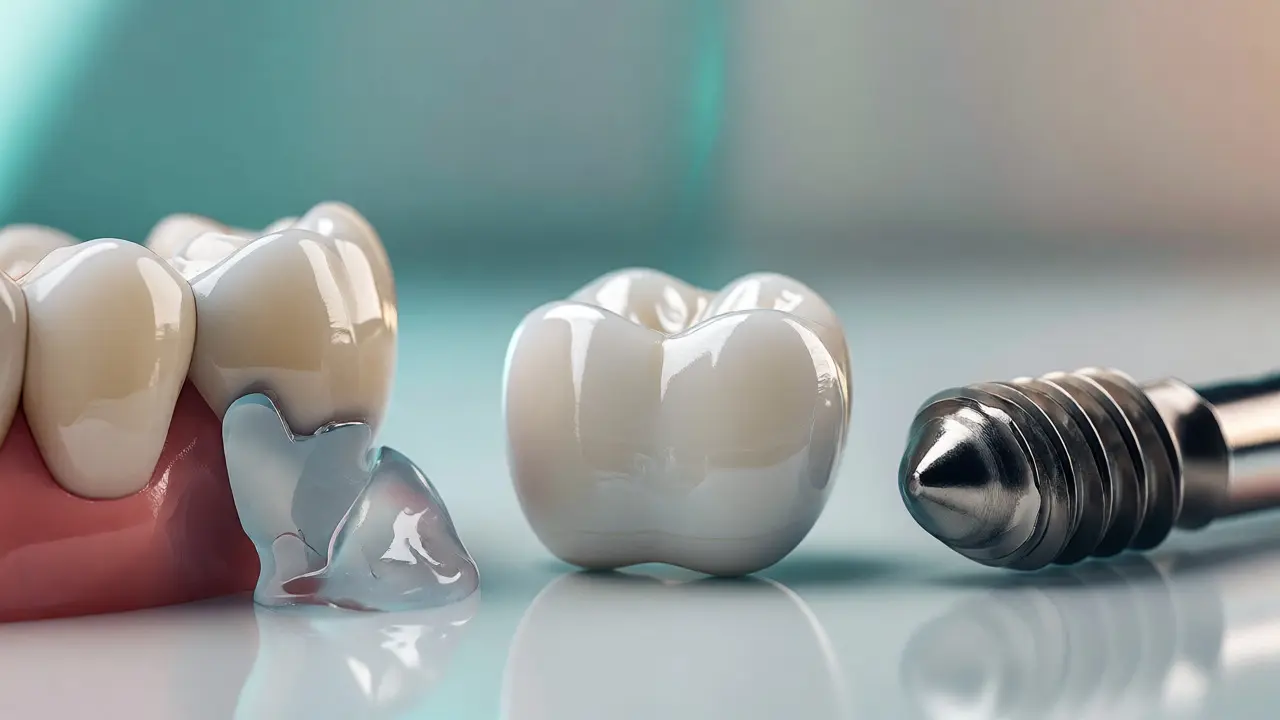 Porovnání materiálů pro opravu zubu: kompozit, keramika a implantát