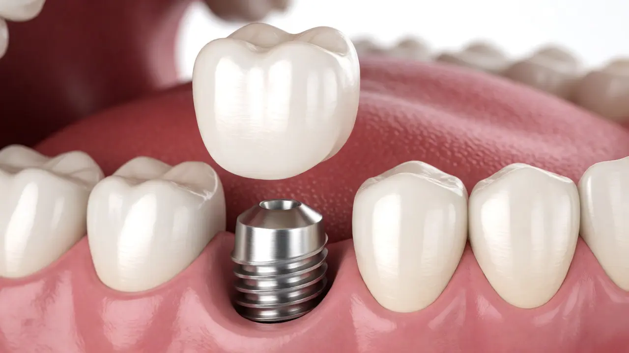 Titanový zubní implantát integrovaný v kosti